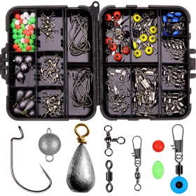 Fishing Accessories Kit Including Hooks Snaps Rolling Swivel Fishing Connector Etc With Fishing Tackle Box