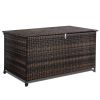 Outdoor Wicker Storage Box Waterproof 120 Gallon