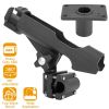 Boat / Kayak Fishing Pole Rod Holder  Side Rail Mount Adjustable Folding Rod Holder w/ Large Clamp