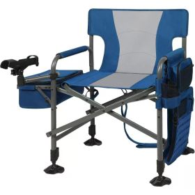 Fishing Chair with Rod Holder and Cooler