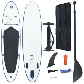 Stand Up Inflatable Paddle Board/Surfboard Set SUP   Blue and White