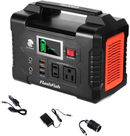 FlashFish 40800mAh Solar Generator Portable Power Station,with 110V AC Outlet/2 DC Ports/3 USB Ports