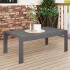 All-Weather Aluminum Outdoor Coffee Table, Modern Coffee Table for Outside, Rectangle Patio Coffee Table-Gray