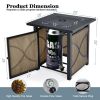 Propane Fire Pit Table with Lid and Fire Glass
