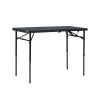 40"L x 20"W Plastic Adjustable Height Fold-in-Half Folding Table, Rich Black
