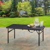 40"L x 20"W Plastic Adjustable Height Fold-in-Half Folding Table, Rich Black