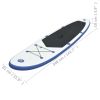 Stand Up Inflatable Paddle Board/Surfboard Set SUP   Blue and White
