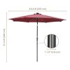 9ft Outdoor Patio Umbrella, with Solar-powered LED Light