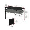 40"L x 20"W Plastic Adjustable Height Fold-in-Half Folding Table, Rich Black