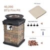 Outdoor Propane Burning Fire Bowl Column Realistic Look Firepit Heater