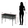 40"L x 20"W Plastic Adjustable Height Fold-in-Half Folding Table, Rich Black