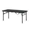 40"L x 20"W Plastic Adjustable Height Fold-in-Half Folding Table, Rich Black