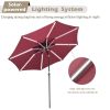 9ft Outdoor Patio Umbrella, with Solar-powered LED Light