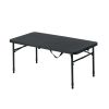 40"L x 20"W Plastic Adjustable Height Fold-in-Half Folding Table, Rich Black