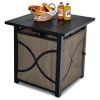Propane Fire Pit Table with Lid and Fire Glass
