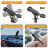 Boat / Kayak Fishing Pole Rod Holder  Side Rail Mount Adjustable Folding Rod Holder w/ Large Clamp