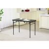 40"L x 20"W Plastic Adjustable Height Fold-in-Half Folding Table, Rich Black