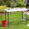 Outsunny Folding Fish Cleaning Table with Sink