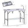 Outsunny Folding Fish Cleaning Table with Sink