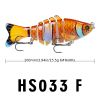 Hard Plastic 3D Bionic Eyes Freshwater Saltwater Bass Top Water Jointed Fish Lures