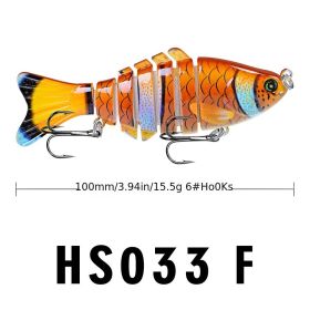 Hard Plastic 3D Bionic Eyes Freshwater Saltwater Bass Top Water Jointed Fish Lures (Color: Color F)