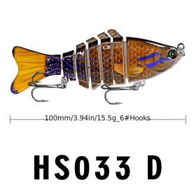 Hard Plastic 3D Bionic Eyes Freshwater Saltwater Bass Top Water Jointed Fish Lures (Color: Color D)