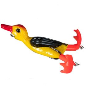Soft Fishing Lure Duck Artificial Bait With Rotating Legs (Color: Yellow)