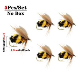 5/10/25pcs Artificial Bumblebee Fly Fishing Lures Trout (size: 5Pcs(No Box))