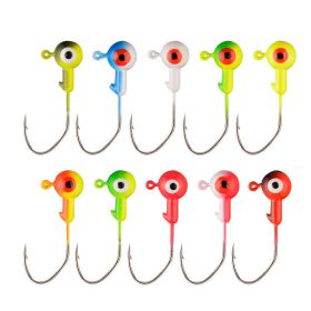 Round Painted Ball Head Jig Hooks (Color: Color 5g, Quantity: 10pcs)