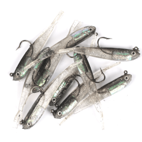10pcs Small Gray Fish Lure Soft Bait (Color: With Hook, Capacity: 10pcs)