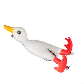 Soft Fishing Lure Duck Artificial Bait With Rotating Legs (Color: White)