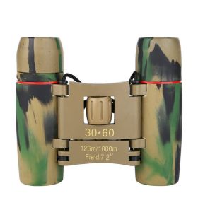 30x60 Zoom Mini Outdoor Binoculars Folding Telescopes 126/1000m Focusing Vision Hunting Telescope (Color: Camouflage, Ships From: China)