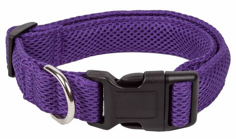 Pet Life 'Aero Mesh' 360 Degree Dual Sided Comfortable And Breathable Adjustable Mesh Dog Collar (Color: PURPLE, size: medium)