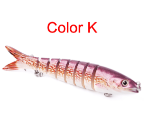 Pike Artificial Multi Jointed Fishing Lures  Hard Bait Trolling Pike Bass Walleye (Color: K)