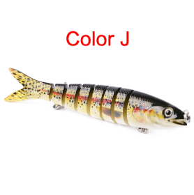 Pike Artificial Multi Jointed Fishing Lures  Hard Bait Trolling Pike Bass Walleye (Color: J)