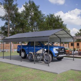12X20 FT Metal Carport, Outdoor Car Shelter All Weather, Heavy Duty Outdoor Galvanized Car Shelter for Car Boat Truck and SUVs Black (Color: as Pic)