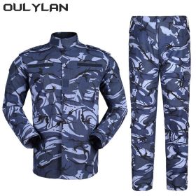Oulylan Camouflage Men's Shirt & Pants Fishing & Hunting Clothes (Color: ocean, size: M)