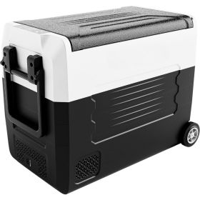 48 Quart Portable Freezer, 12v Electric Cooler Car Refrigerator with Dual Zone (Color: 58 Quarts)