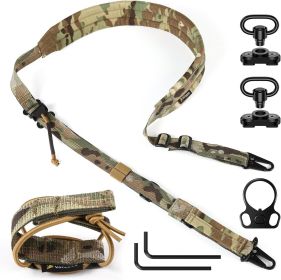 QD Sling 2 Point Sling Quick Adjust Gun Sling With HK Hook Soft Shoulder Pad Sling (Color: CP)