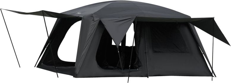 Large Family Cabin Camping Tent (Color: Black)