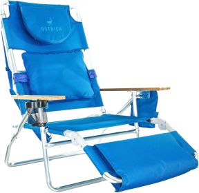 Ostrich Deluxe 3 in 1 Beach Chair with Face Opening (Color: Blue)
