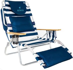 Ostrich Deluxe 3 in 1 Beach Chair with Face Opening (Color: Striped)