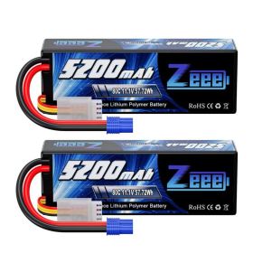 1/2pcs Zeee 3S 5200mAh Lipo Battery 11.1V 80C with T/XT60/EC3/5 Plug Hardcase for RC Car Buggy Truck FPV Drone RC Model Parts (Color: 3S 5200mah EC3)