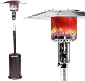 Delta X3 Outdoor Heater, Propane Heater, Outdoor Propane Patio Heater with Wheels, 47,000 BTU Outdoor Patio Heater for Home and Commercial (Color: Mocha, Form Factor: Tower)