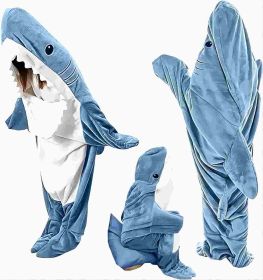 Shark Blanket Hoodie Onesie Sleeping Bag for Adults and Kids (size: 67-72in)