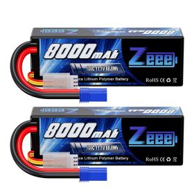 1/2Units Zeee 3S Lipo Battery 11.1V 100C 8000mAh Hardcase with EC5/T Plug for Drone FPV Buggy Truggy for RC Car Racing Parts (Color: 2Units EC5 Plug)