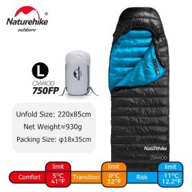 Naturehike cw400 Sleeping Bag Lightweight (Color: Black L - Goose)