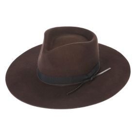 Byron Bay Wool Felt Hat (Color: Dark Brown, size: Large/Extra Large)