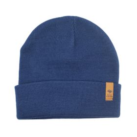 Portland Acrylic Beanie Hat (Color: Navy)