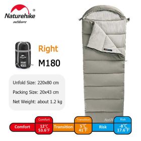 Naturehike Sleeping Bag M180 Lightweight Sleeping Bag (Color: M180-Green-Right)